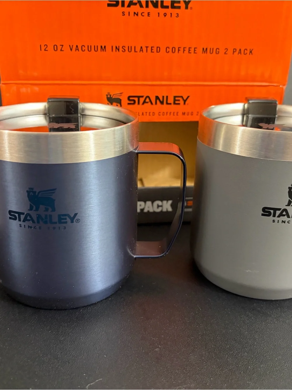 New Stanley Gray Camp Mug 2-Pack with Lids